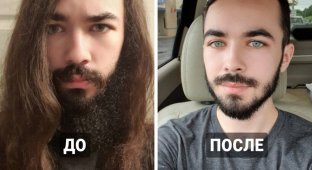 16 guys who decided to part with long hair and did not lose (17 photos)