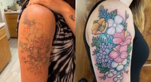 Старые и неудачные татуировки, которым подарили новую жизнь (16 фото)