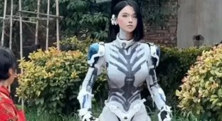 The most popular "robot girl" in China (2 photos + 2 videos)