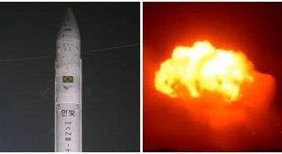 South Korea's first private space rocket exploded immediately after takeoff (2 photos + 1 video)