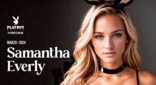 На обложке Playboy впервые появилась Саманта Эверли (Samantha Everly): но тут что-то не так (10 фото)