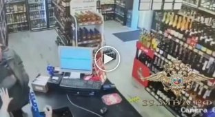 A man beat a cashier with a stick because she refused to lend him alcohol