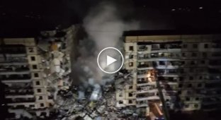 A Russian rocket hit a high-rise building in the Dnieper