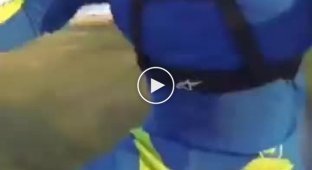 Unsuccessful motorcycle jump