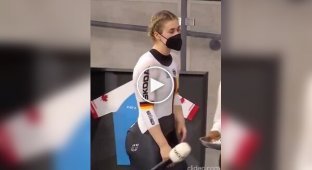 A German athlete and her pumped up buttocks