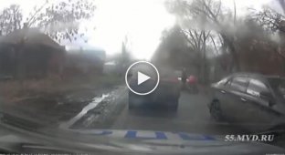 Погоня за водителем без прав в Омске