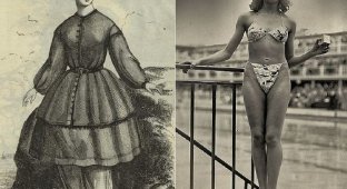 Эволюция купальника: от громоздких платьев до бикини (7 фото)