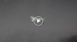 An anti-aircraft munition hits an enemy Shahed strike UAV