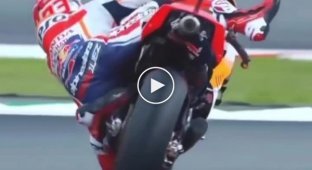 It hurts even to look at it - the motorcyclist falls off the bike