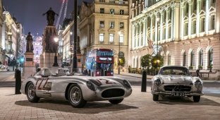 «Боевой» Mercedes Стирлинга Мосса первый и последний раз проехался по улицам Лондона, прежде чем отправиться в музей (6 фото + 2 видео)