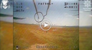 An occupier tried to shoot down a drone by throwing it at his machine gun and radio