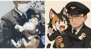 В Японии трех кошек приняли на работу начальниками железнодорожных станций (5 фото + 1 видео)