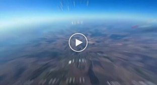 A kamikaze drone destroys a Russian Orlan-10 drone at an altitude of more than 3,600 meters