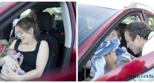 Женщина родила в машине по дороге в больницу (27 фото)