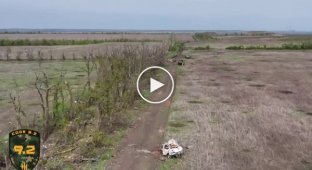 Outskirts of the village of Andreevka, Donetsk region: A field strewn with shell craters