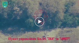 Kherson region, arrival of the HIMARS MLRS according to the Russian crew of the ZALA 421-16E reconnaissance UAV and the ZALA Lancet kamikaze