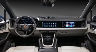 The interior of the new Porsche Cayenne was shown before the official premiere (7 photos)