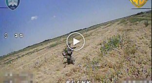 Occupier burned in the middle of a field after being hit by a drone