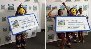 Победительница ямайской лотереи пришла за выигрышем в маске (5 фото)