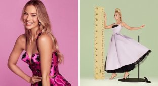Margot Robbie starred in a bright image of a Barbie doll for Vogue magazine (13 photos)