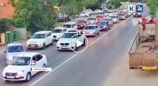 Два дебила — это сила. Встреча нарушителей ПДД в Краснодаре