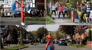 Фитнес-тренер провела занятия для всей улицы в Лондоне (26 фото)