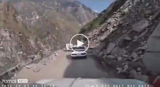 A pebble flew down from a mountain