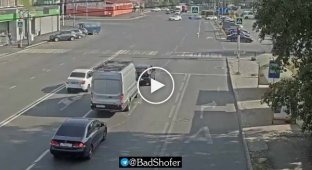 The motorist showed the right direction to the running pedestrian