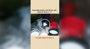 Man celebrated divorce by bathing in 40 liters of milk