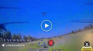 Ukrainian kamikaze FPV drone struck a Russian MT-LB "Frankenstein" equipped with an A-22 "Fire" MLRS