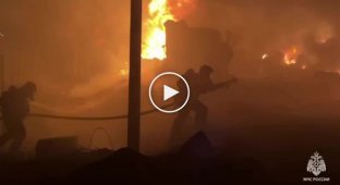 A private oil depot is burning in the Perm region of the Russian Federation