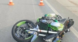 В Дагестане погиб мотоциклист и пострадал пешеход (2 фото + 1 видео)