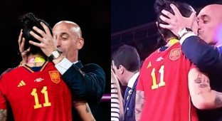 The head of Spanish football lost his job and became a defendant in a criminal case because of a kiss with an athlete (2 photos + 1 video)