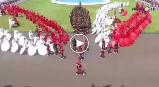 Мальчик-лодочник, прославившийся в сети, выступил на параде в честь 80-летия независимости Индонезии