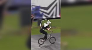 Beautiful stunt performance on a BMX