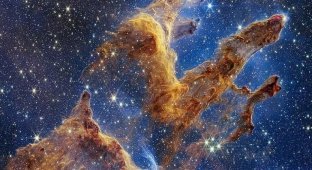 The James Webb Telescope captures the famous Pillars of Creation with record clarity (4 photos + 1 video)
