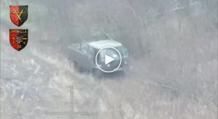 Fighters from the 32nd Separate Motorized Brigade destroyed an enemy loaf of ammunition with a drone