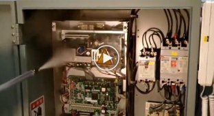 Cleaning the control cabinet under voltage