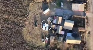 Ukrainian drone drops ammunition on Russian military transport in Kherson region