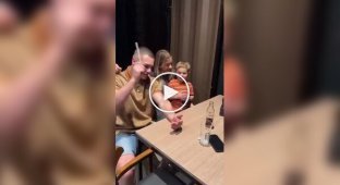 A man impressed his son with a trick