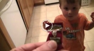 Reaction of a 3-year-old child to sour candy