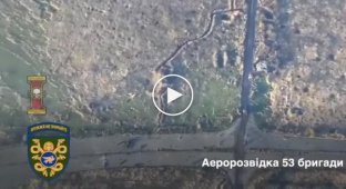 Destruction of a Russian tank by attack drones near Vodyanoye, Donetsk region