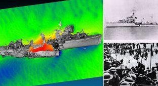 Scientists have created a 3D model of the destroyer that sank in Dunkirk in 1940 (11 photos + 1 video)
