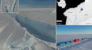 Гігантський айсберг мало не забрав у море полярників (11 фото + 2 відео)