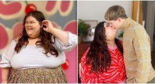The guy hid his girlfriend from everyone because she weighs 100 kg more than him (6 photos)