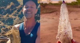 Worth thousands of dollars: a man stumbled upon a precious stone hidden in the mud (2 photos + 1 video)