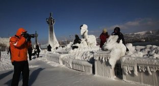Ледяной шторм в Новороссийске и Ялте (73 фото)