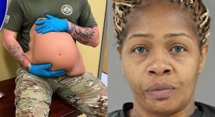 In the US, they caught an imaginary pregnant woman who hid drugs in a fake belly (3 photos)