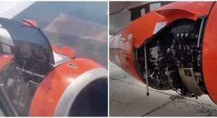 Aircraft Superjet 100 in flight lost part of the skin (4 photos + 1 video)