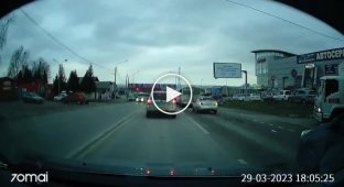 Cyclist versus car. Accident from Voronezh (quiet sound)
